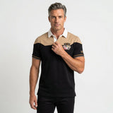 Polo scapulaire beige et noir Barbarians BACK to LEGEND