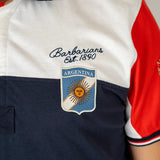 Polo tricolore multi-pays Barbarians BACK to LEGEND (zoom poitrine)