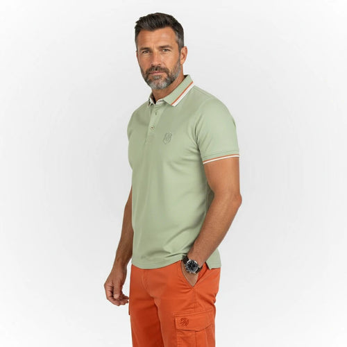 Polo homme vert amande en jersey élasthanne Blacks Legend
