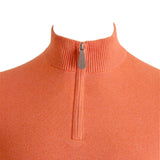 Pull camionneur orange en cachemire Blacks Legend (Zoom sur le col)