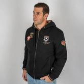 Sweat à capuche noir molletonné Barbarians multi-nation