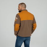 Sweat full-zip bimatière polaire orange et marron Back to Legend (vue de dos)