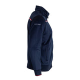 Sweat zippé bleu marine à col montant (vue de profil)