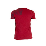 T-shirt rouge col V imprimé maori (vue de dos)
