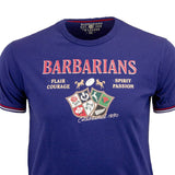 T-shirt bleu Barbarians FRANCE (Zoom poitrine)