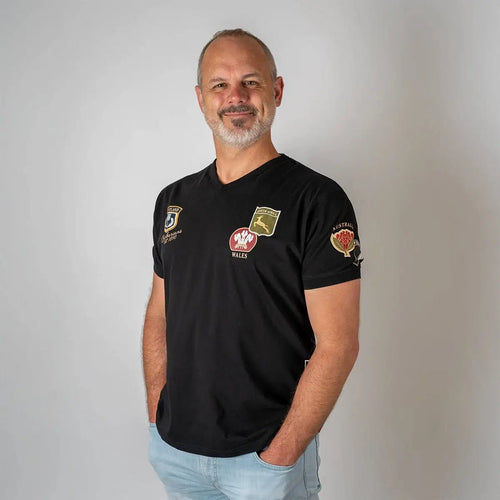 T-shirt Barbarians noir multi-nation (vue de face)