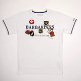 T-shirt blanc col rond Barbarians BACK TO LEGEND (vêtement à plat de face)