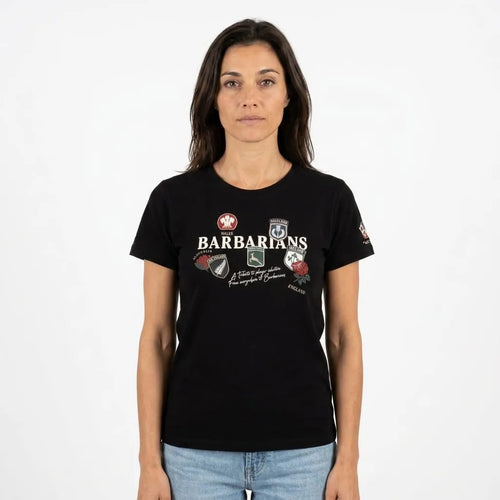 T-shirt Barbarians noir à manches courtes pour femme - BACK TO LEGEND