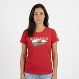 T-shirt Barbarians rouge à manches courtes pour femme - BACK TO LEGEND