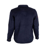 Veste surchemise bleue en laine et polyester (vue de dos)