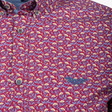 Chemise à fleurs bordeaux A612CL74-BO6-S - Blacks Legend