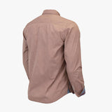 Chemise homme beige à manches longues et motif fantaisie (Vue de dos)