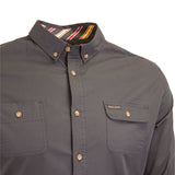 Chemise noire unie à manches longues Blacks Legend (Zoom poitrine)