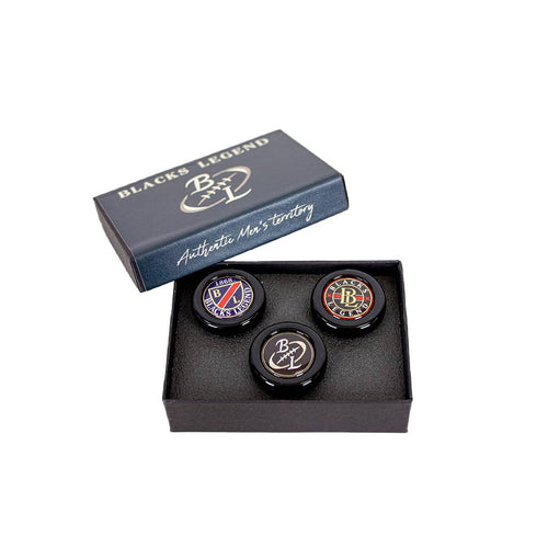 Coffret de 3 bouchons de bouteilles de vin siglés Blacks Legend