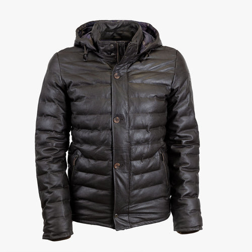 Doudoune Manches Longues en Cuir - Marron A722BL22-MA9-S - Blacks Legend