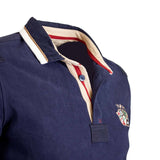 Polo à manches longues Barbarians bleu marine (Zoom boutonnière)