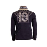 Polo noir Barbarians n°10 à manches longues Blacks Legend (Vue de dos)