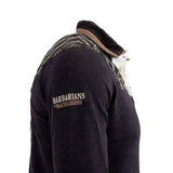 Polo noir Barbarians n°10 à manches longues Blacks Legend (Vue de profil)