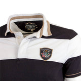 Polo noir et blanc Barbarians n°15 Blacks Legend (Zoom poitrine)