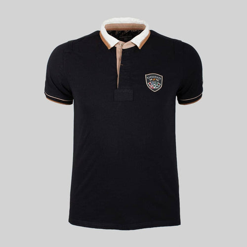 Polo noir col contrasté Barbarians - Blacks Legend
