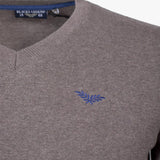 Pull Col V - Cachemire et Coton A612KN20-GR6-M - Blacks Legend