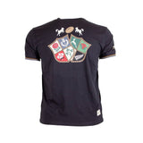 T-shirt noir Barbarians col en V - Blacks Legend (Vue de dos)