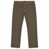 Pantalon velours beige motif Prince de Galles