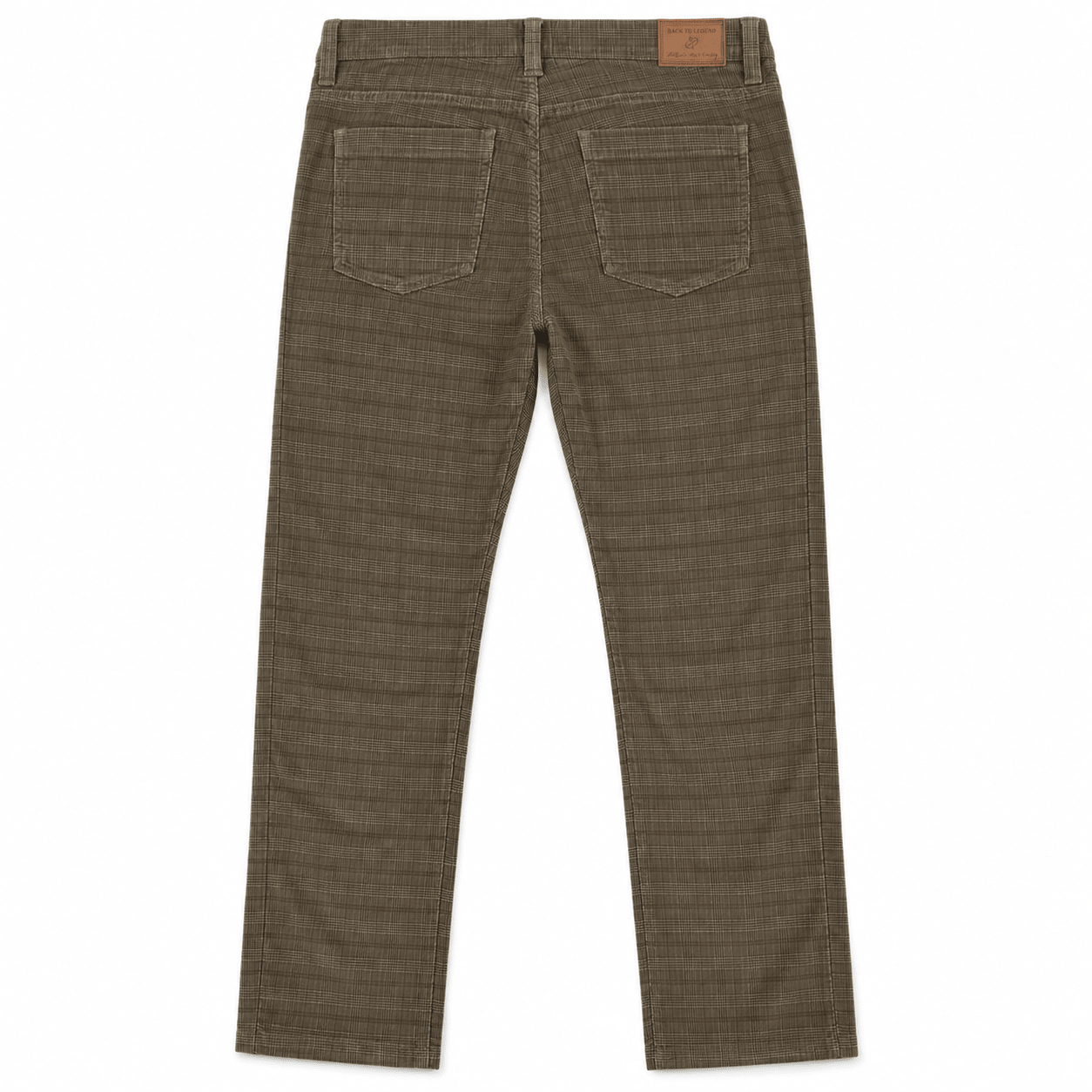 Pantalon velours beige motif Prince de Galles
