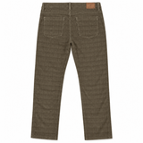 Pantalon velours beige motif Prince de Galles