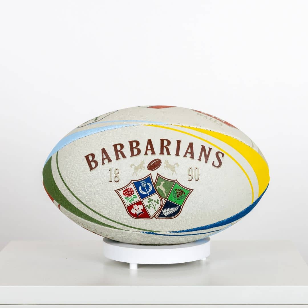 Ballon de rugby blanc Barbarians multi-nation