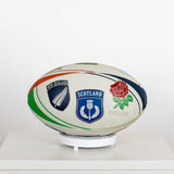 Ballon de rugby blanc Barbarians multi-nation