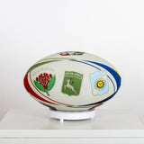 Ballon de rugby blanc Barbarians multi-nation