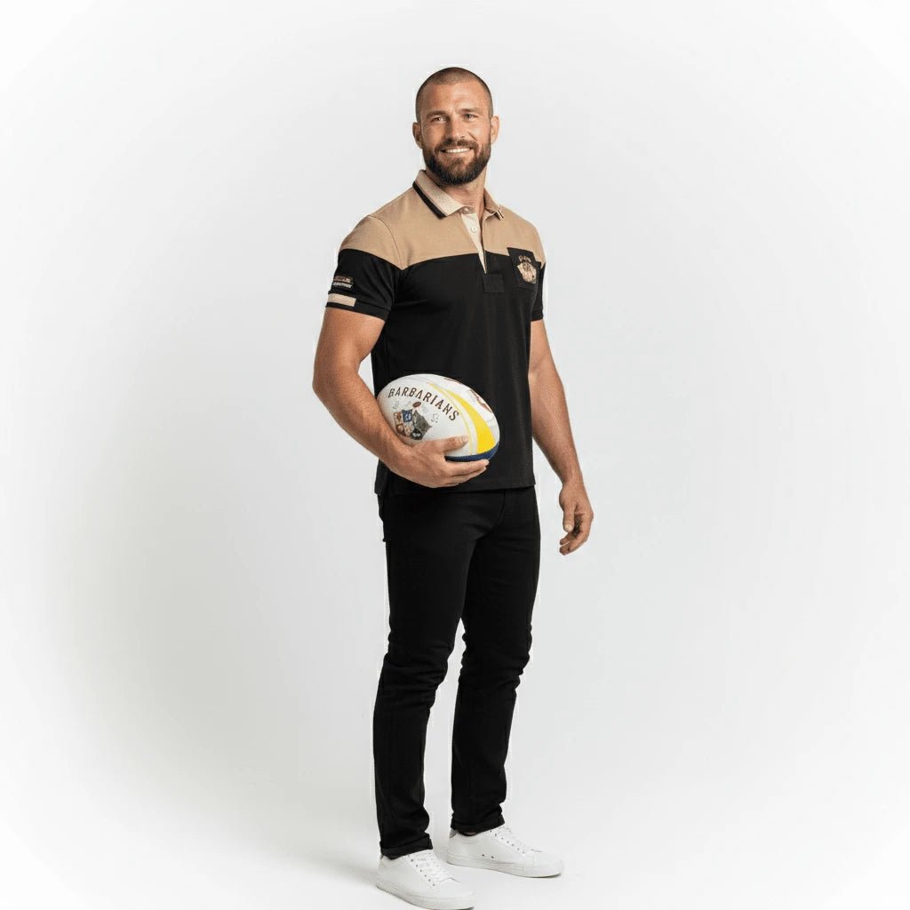 Ballon de rugby blanc Barbarians multi-nation