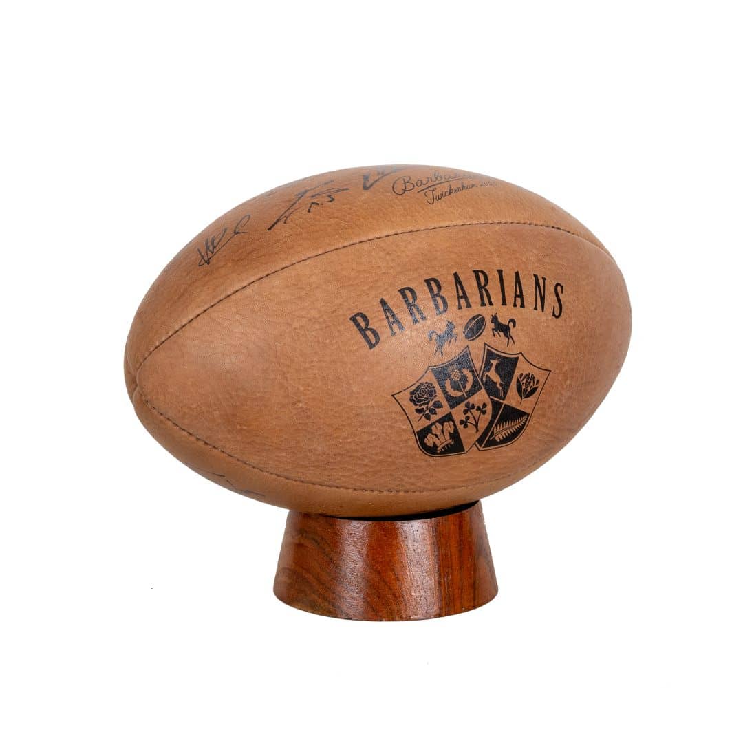 Ballon de rugby vintage en cuir Barbarians