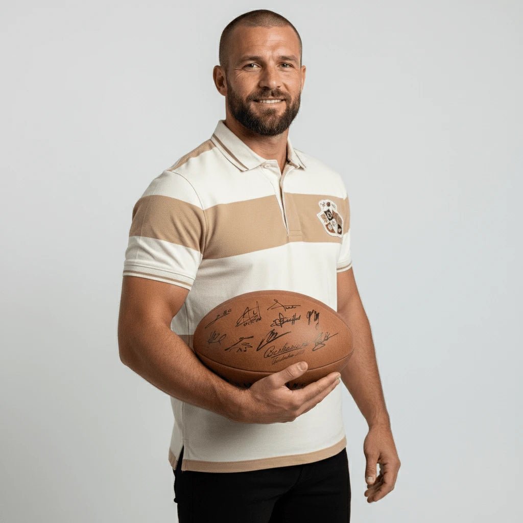 Ballon de rugby vintage en cuir Barbarians