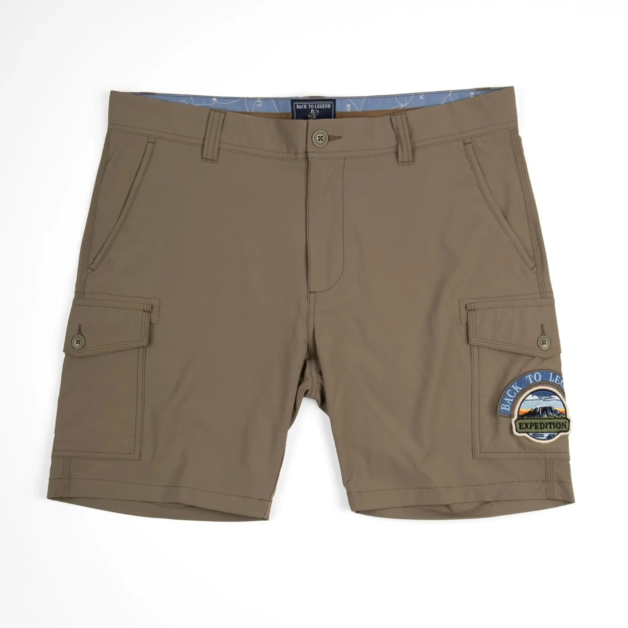 Bermuda coupe cargo vert amande pour homme BACK TO LEGEND (vêtement à plat de face)