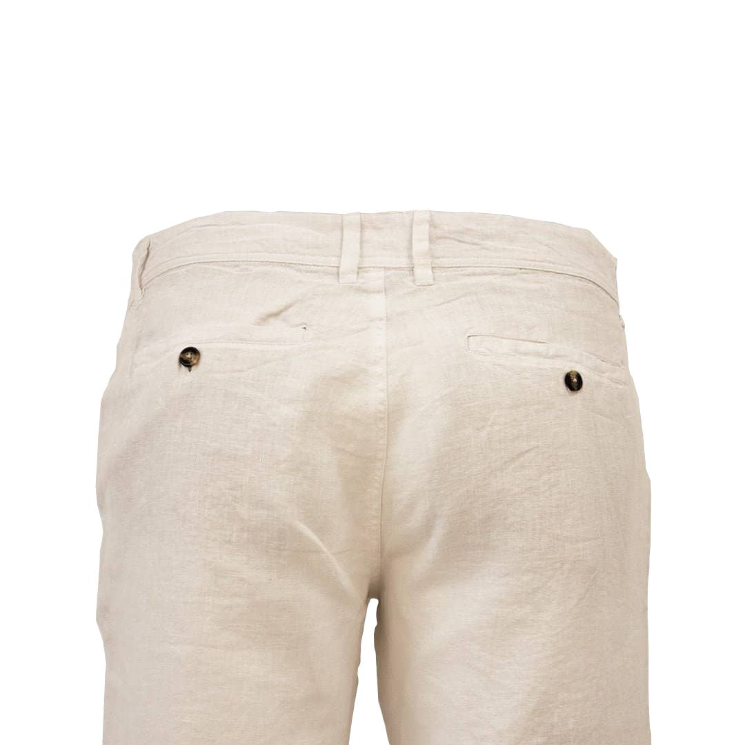 Bermuda chino blanc en lin pour Homme - Zoom face arrière