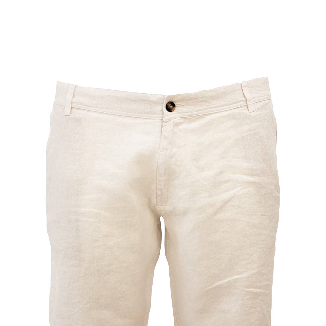 Bermuda chino blanc en lin pour Homme - Zoom face avant