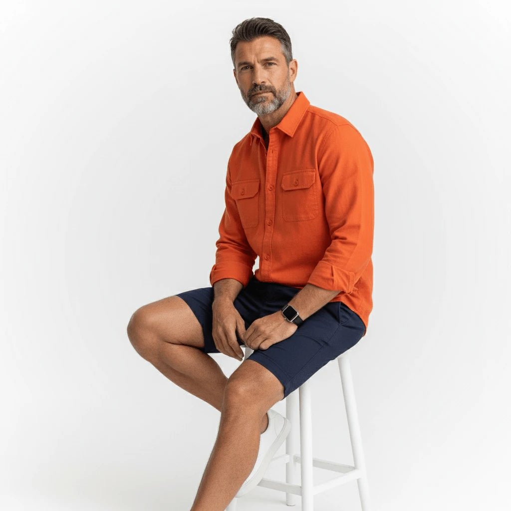 Bermuda coupe chino bleu marine pour homme BACK TO LEGEND