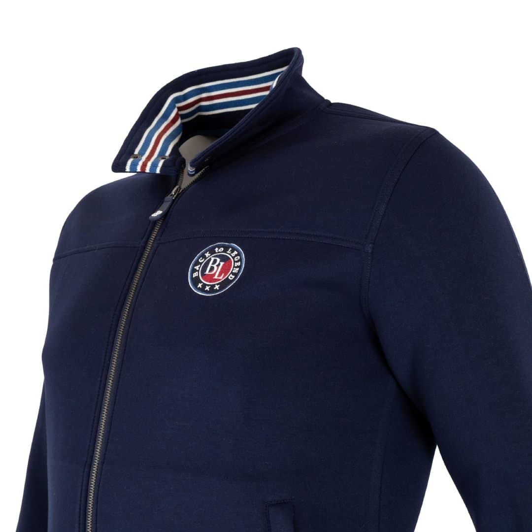 Blouson néoprène bleu marine (zoom épaule)