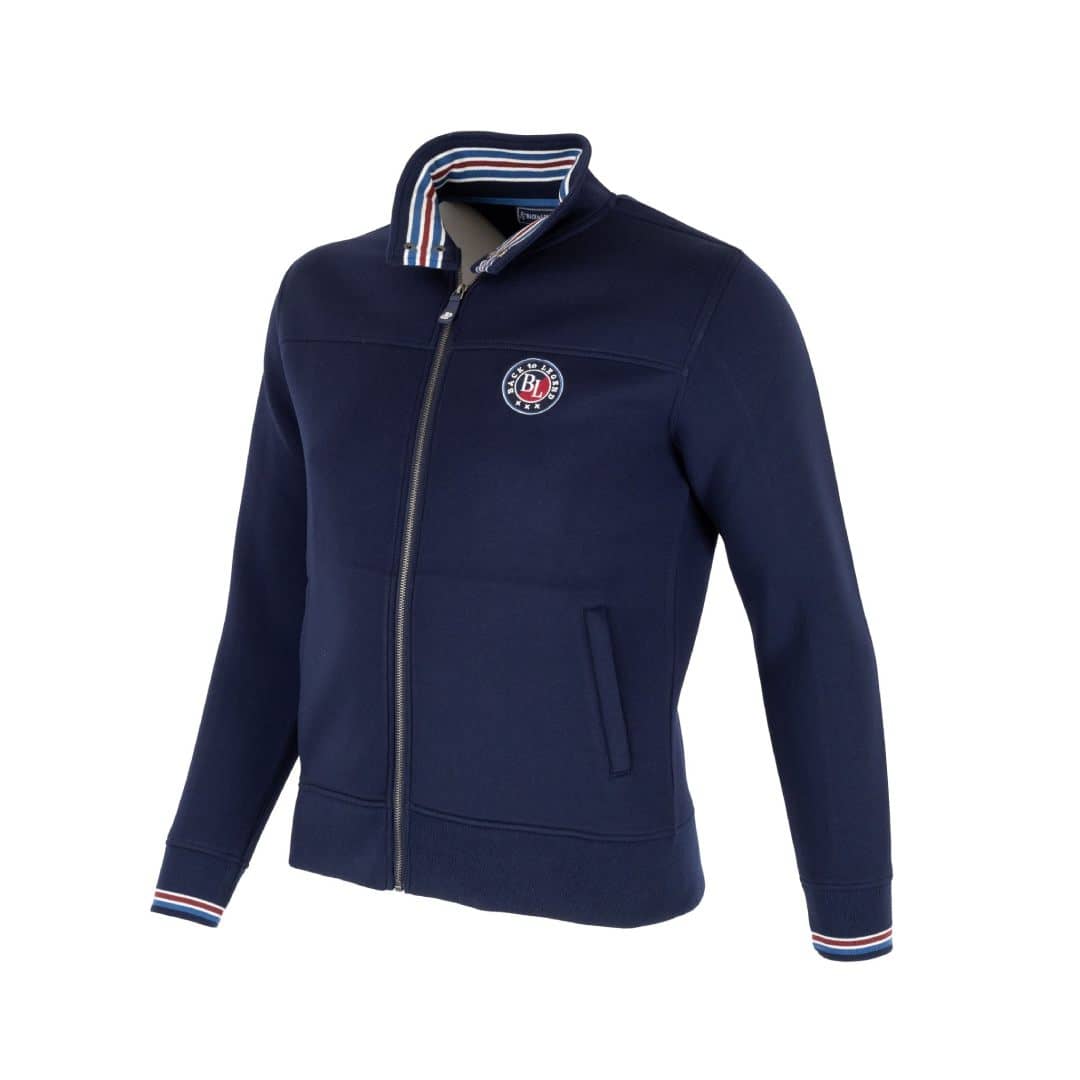 Blouson néoprène bleu marine (vue de 3/4 face)