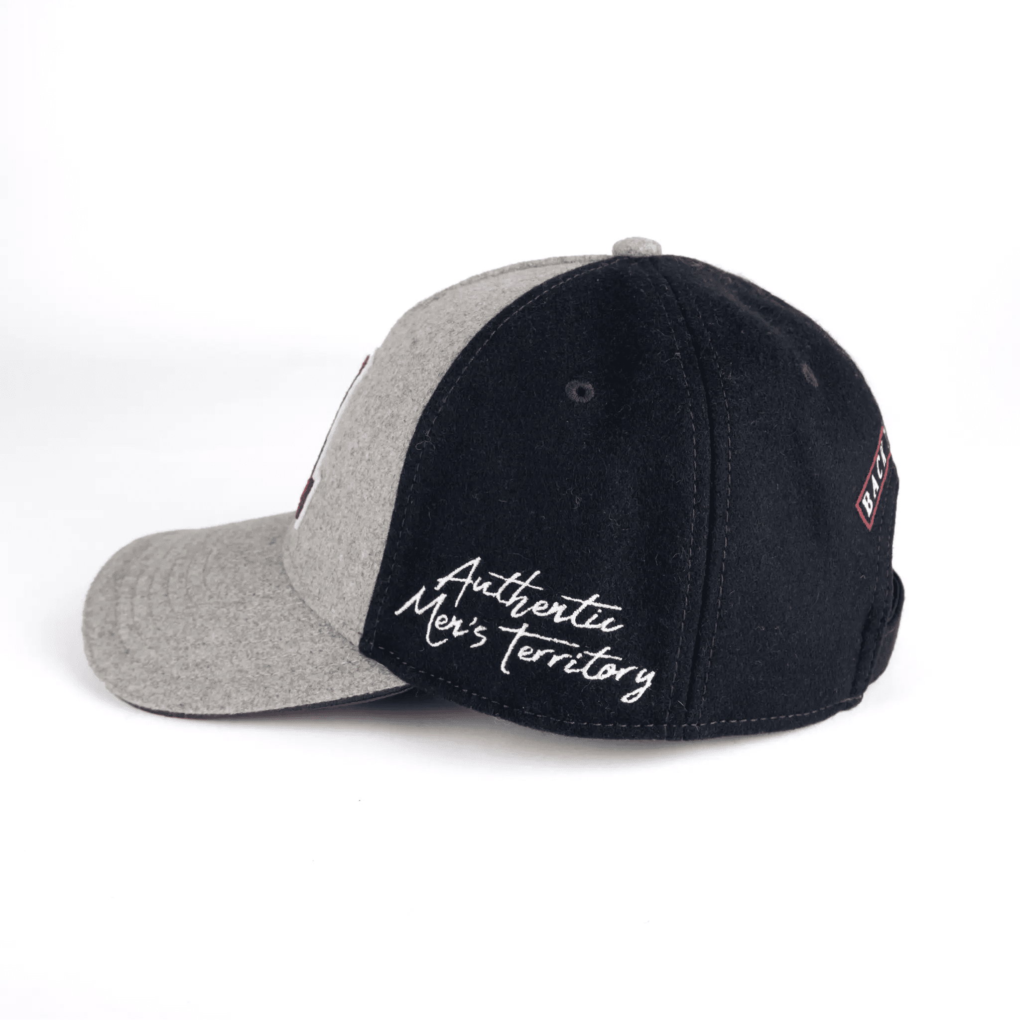 Casquette bicolore gris / bleu marine BACK TO LEGEND (vue de profil gauche)