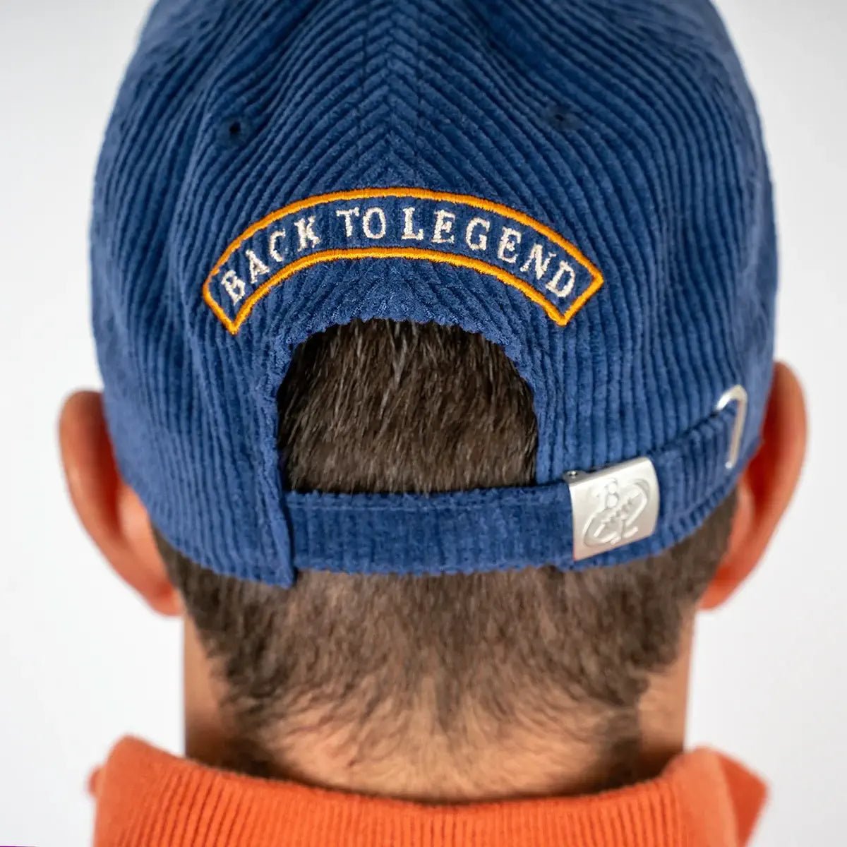 Casquette bleu indigo en velours BACK to LEGEND (vue de dos)