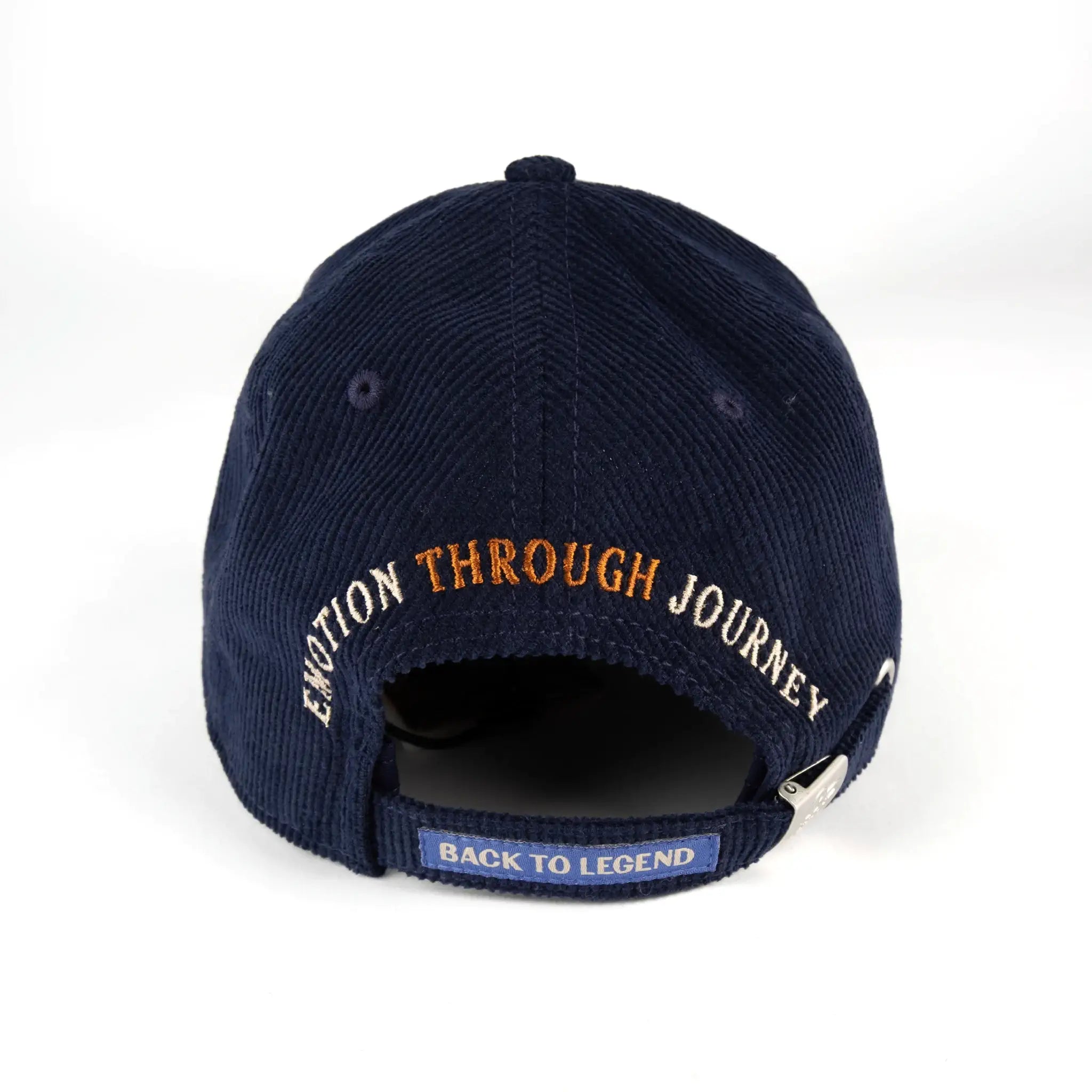 Casquette bleu marine en velours BACK TO LEGEND (vue face arrière)