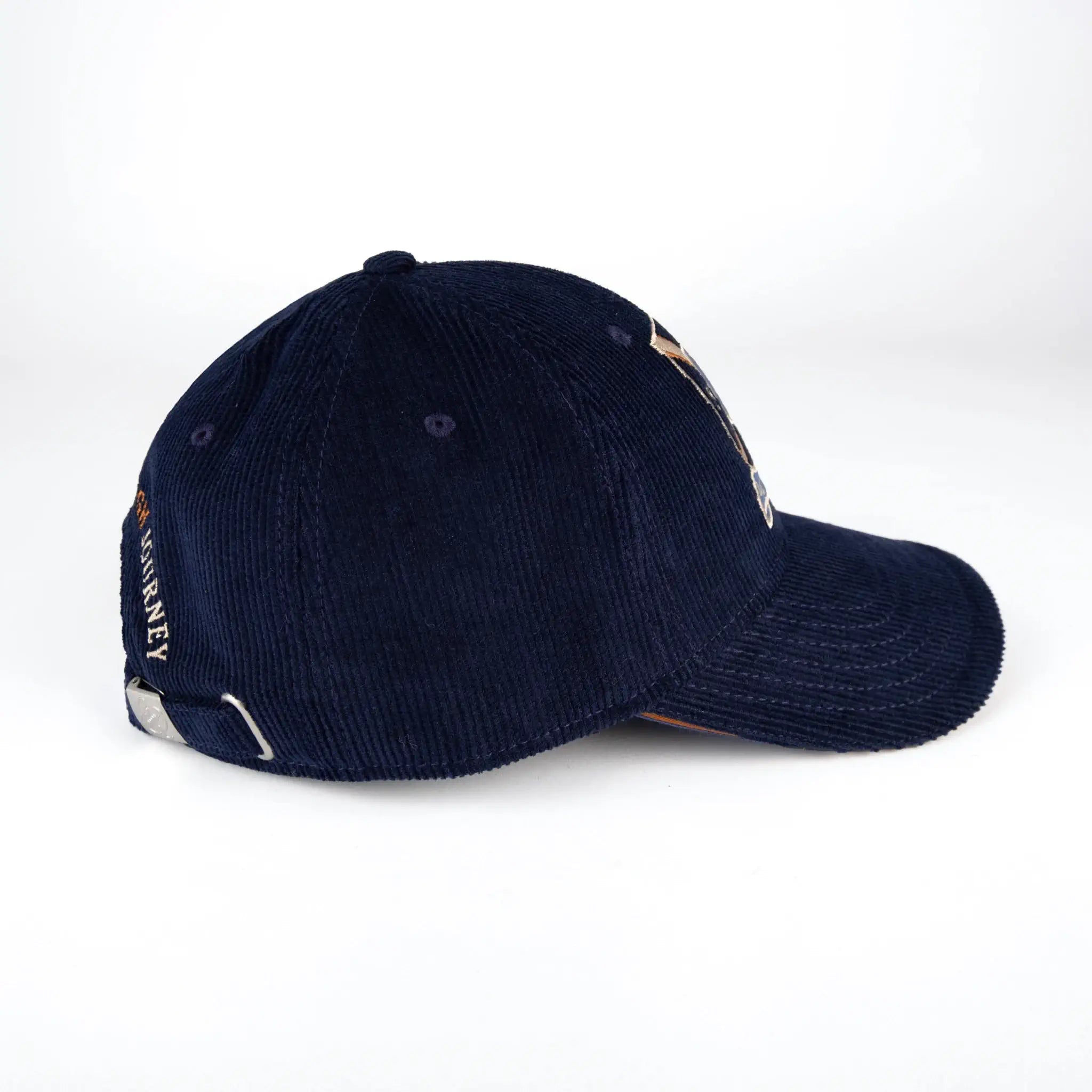 Casquette bleu marine en velours BACK TO LEGEND (vue de profil droit)