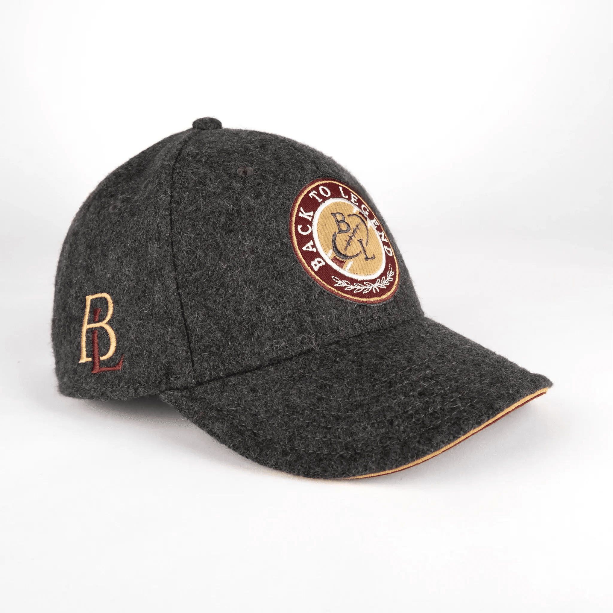 Casquette grise en feutrine pour homme  BACK TO LEGEND (vue de 3/4 face)