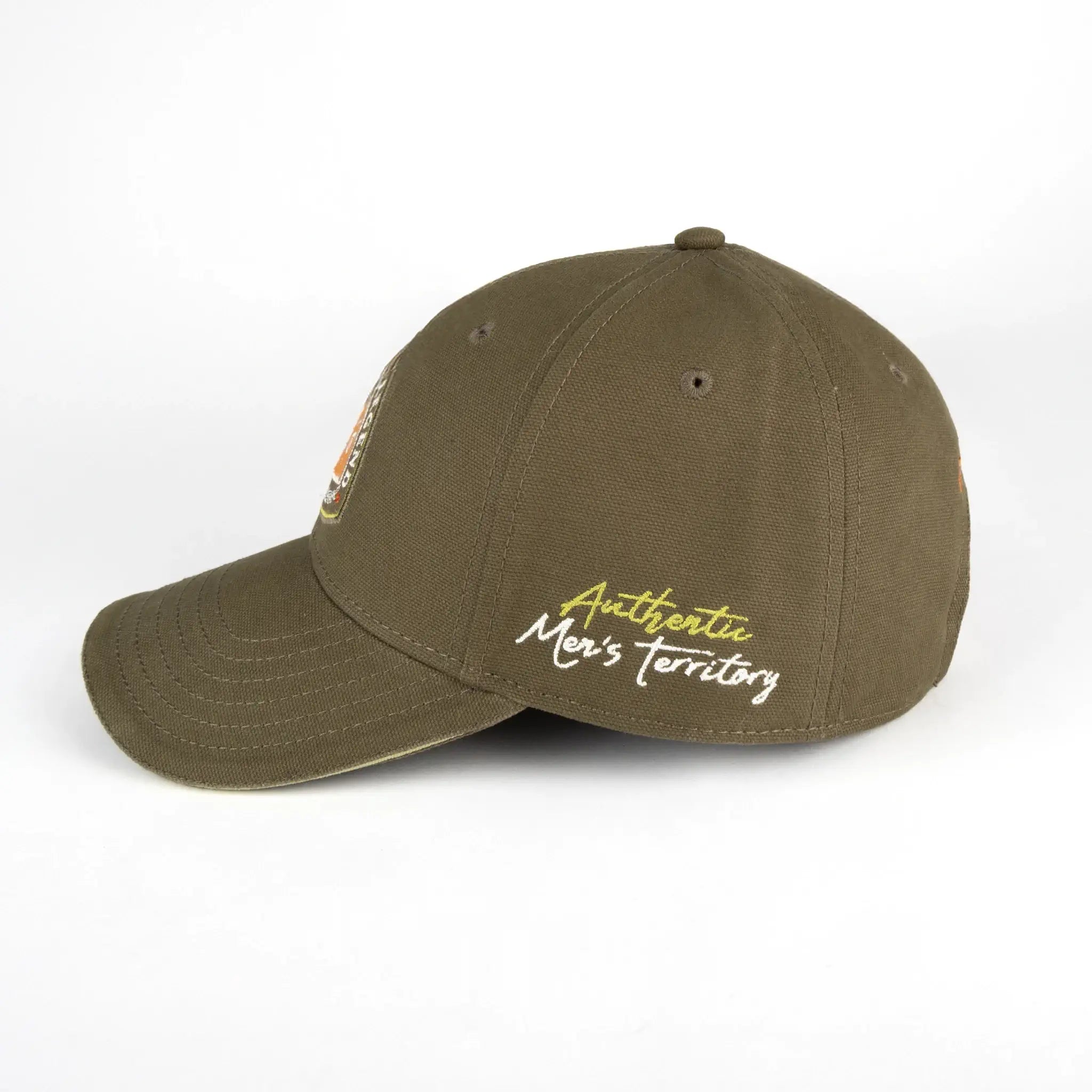 Casquette BACK TO LEGEND kaki en twill (vue de profil gauche)