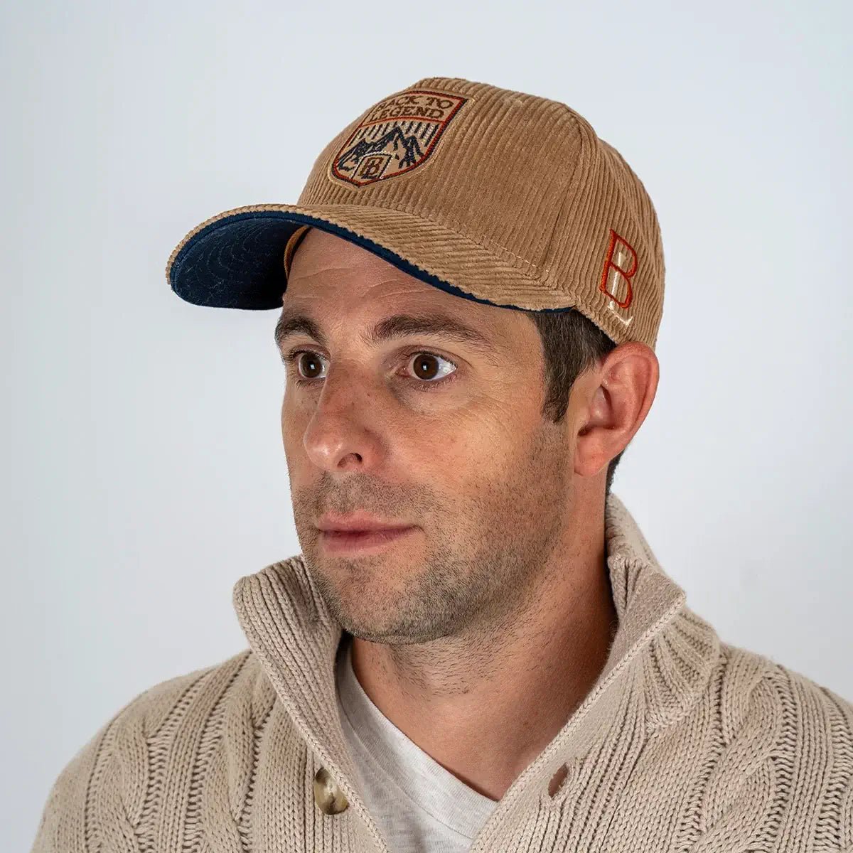 Casquette kaki en velours BACK to LEGEND