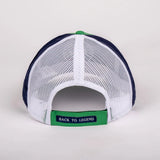 Casquette tricolore verte bleue et blanche BACK to LEGEND (vue arrière)