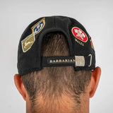 Casquette en velours BARBARIANS multi-nations noire (vue de dos)